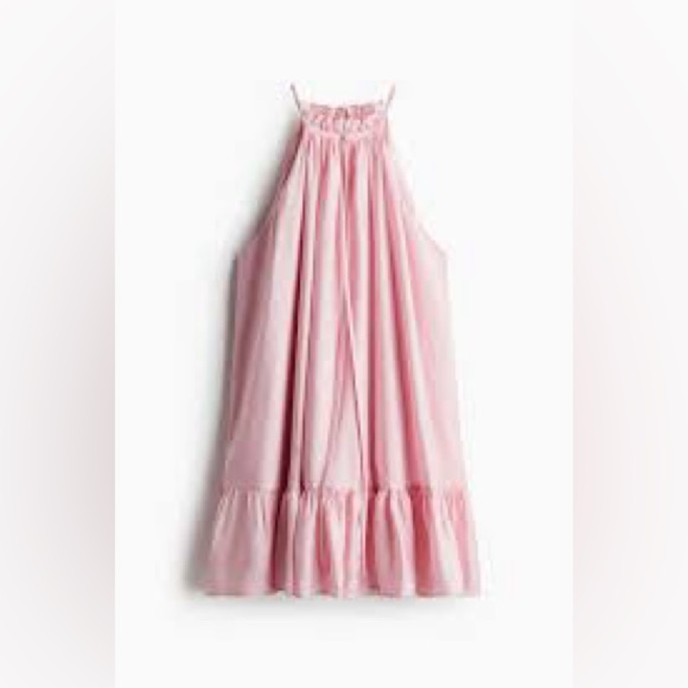 NWOT H&M PINK RUFFLE DRESS SIZE M - Picture 2 of 5